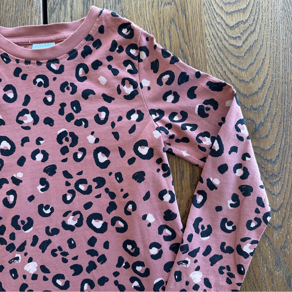 Hanna Andersson Animal Leopard Print Long Sleeve Cotton Dress Girls Size 8 - Picture 4 of 14